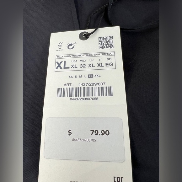 NWT ZARA Flowy Midi Dress Longsleeve XL Anthracite Grey - Picture 10 of 15